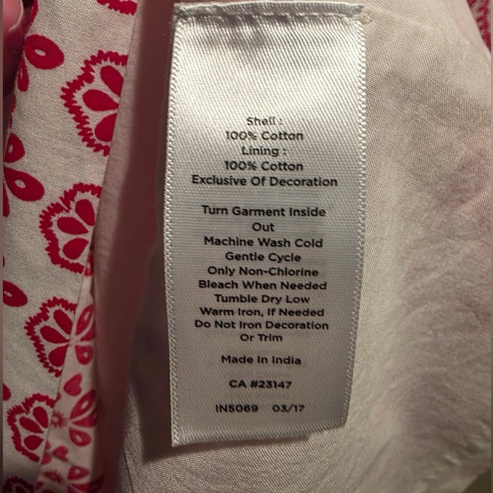 Talbots Red White Midi Dress Pockets Sleeveless Cotton Summer 2X - Picture 9 of 10